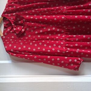 🔥 host pick 🔥 80s red vintage xl dress - polka dot bow tie dress - Extra Large